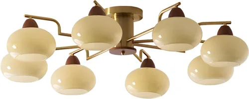 Vista 9 de KCO Lighting Lámpara de Techo Dorada de 3 Luces con Globo de Cristal Chandelier Sputnik Vintage Accesorio de Lámpara de Techo Sputnik Chandelier