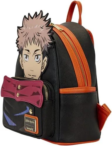 Vista 2 de Loungefly Jujutsu Kaisen Yuji Itadori Bolso de hombro con doble correa, Multi, Mini