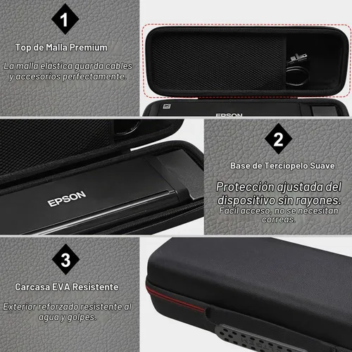 Vista 4 de Funda LTGEM para escáner de documentos Epson Workforce ES-200/ES-300W/ES