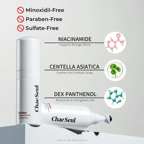 Vista 3 de Revhan Scalp Serum para la pérdida y adelgazamiento del cabello - Suero para el crecimiento del cabello para hombres y mujeres con ácido salicílico