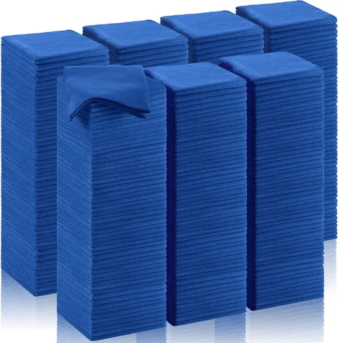 Vista 10 de Oudain 200 piezas de paño de limpieza de microfibra, toallas de microfibra de 40,6x40,6 cm para auto, súper absorbentes, trapos de limpieza