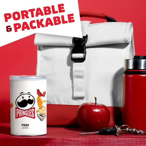 Vista 6 de Pringles Papas fritas de patata, aperitivos para el almuerzo, aperitivos para llevar, Grab n' Go, pizza (12 latas)