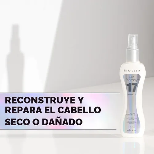 Vista 3 de Biosilk, Terapia con seda 17, acondicionador milagroso sin enjuague, 5.64 onzas líquidas