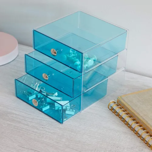 Vista 2 de iDesign - Organizador de almacenamiento de 3 cajones para cosméticos Plástico sin BPA