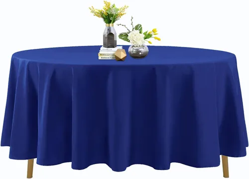 Vista 80 de Mantel de poliéster lavable de 132 pulgadas, resistente a las manchas y a las arrugas, mantel decorativo para mesa de comedor, fiestas de bufé