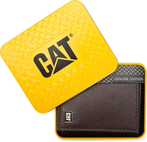 Vista 2 de Caterpillar Billetera triple de cuero para hombre con ventana de identificación