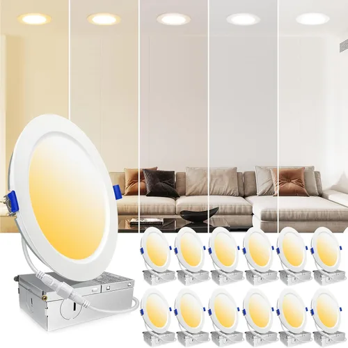 Vista 11 de LTBLIGHT Paquete de 4 luces LED empotrables de 6 pulgadas, 16 W MAX.2000LM Eqv.200W, 2700K/3000K/3500K/4000K/5000K seleccionables, luces empotrables