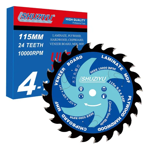 Vista 8 de 3-3/8" (85mm)-24T, hoja de sierra circular de trabajo de madera, eje 0.591 in con 3/8"(10mm) Wahser, para laminado, tablero de chapa, madera