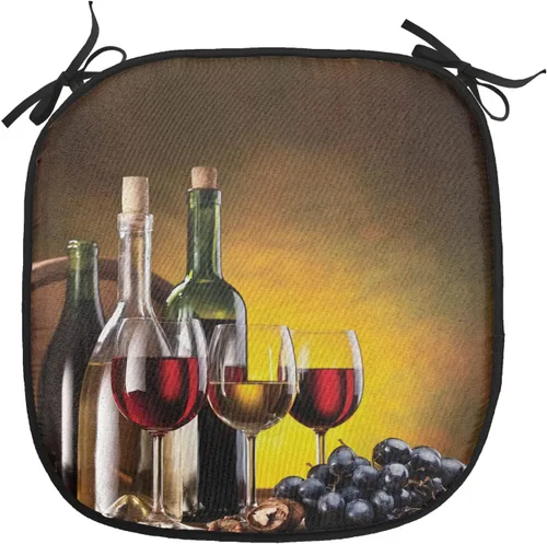 Vista 85 de Lunarable Cojín de asiento para silla de café, siluetas de taza de café expreso con frijoles fuente de cafeína, ilustración de bebidas gourmet