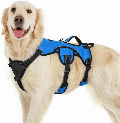 Vista 10 de rabbitgoo - Arnés para perros a prueba de fugas, arnés para mascotas acolchado y suave de cuerpo completo, arnés reflectante ajustable sin tirones