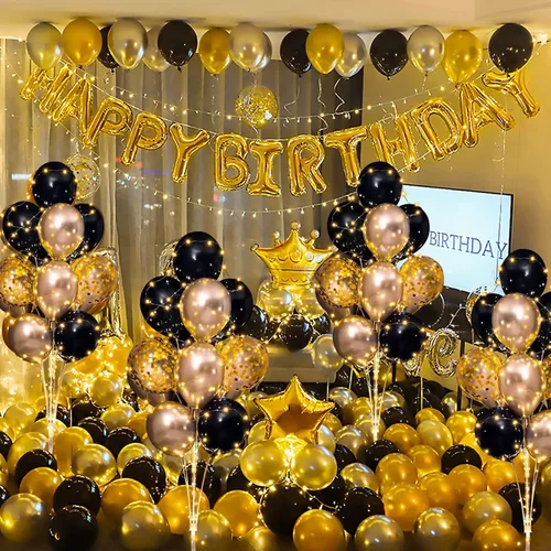 Vista 5 de Cicicooie - Juego de 2 soportes para globos para decoración de fiesta Negro