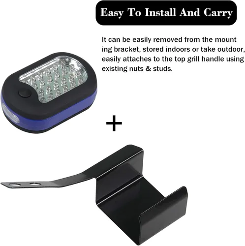 Vista 2 de Dracarys Luz LED para parrilla Big Green Egg - 24 lámparas LED azul ultrabrillantes para barbacoa con interruptor