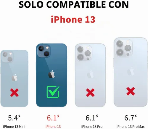 Vista 2 de DJDUCK Funda diseñada para iPhone 13 con tarjetero y cierre magnético, protección de cuero con bloqueo RFID, a prueba de golpes, para mujeres