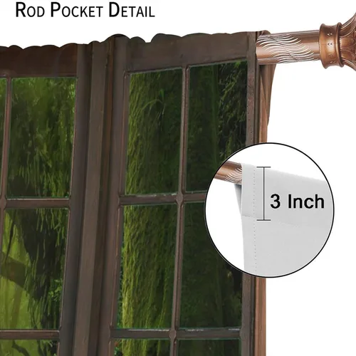 Vista 14 de Cortinas de paisaje, ventana 3D, primavera, bosque, vida silvestre, paisajes de naturaleza, dormitorio, sala de estar, cortinas térmicas opacas de 2