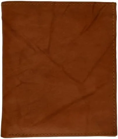 Vista 2 de Cartera de piel de cordero premium con bloqueo RFID, plegable, hipster, para tarjetas de crédito, Beige Bronceado, Bifold
