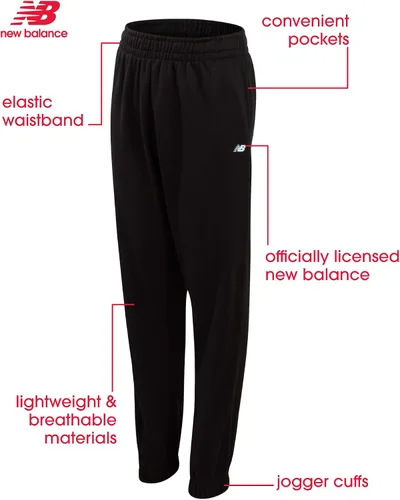 Vista 2 de New Balance Pantalones deportivos para niños, paquete de 2 pantalones deportivos de vellón activos (Talla 4-20)
