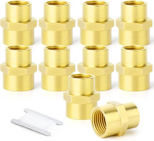 Vista 11 de GASHER 2 piezas de accesorios de tubería de latón, acoplamiento de latón, tubo hembra de 1 pulgada x tubo hembra de 1 pulgada