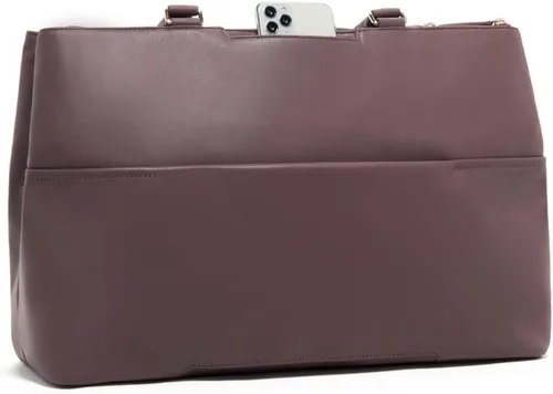 Vista 4 de TUMI - Voyageur Sidney - Bolso de cuero para negocios, color malva oscuro, Malva oscuro