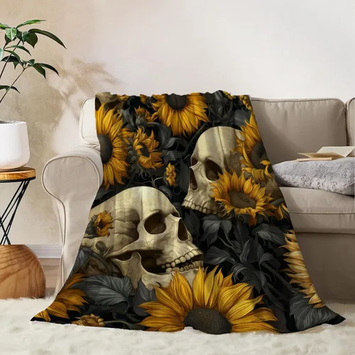 Vista 11 de YeeJu Manta de Halloween pequeña de fantasma espeluznante negro, manta de Halloween para bebé, manta acogedora suave y ligera de felpa de forro