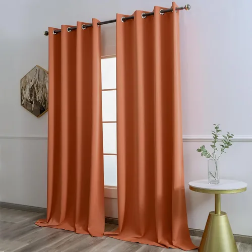 Vista 2 de YGO Cortinas extra anchas para ventanas de sala de estar, cortinas de oscurecimiento con ojales en la parte superior, para dormitorio, 2 paneles