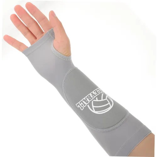 Vista 9 de Protectores de brazo de voleibol para mujer, 2 pares de protectores de brazo deportivos, coderas acolchadas, soporte de muñeca transpirable