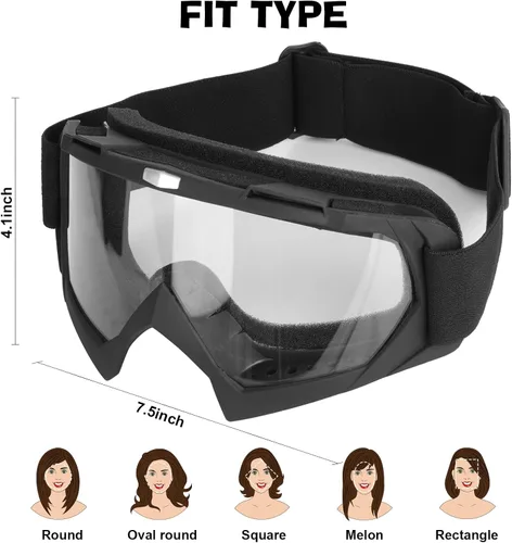 Vista 2 de Gafas de Motocicleta, Gafas para Moto de Tierra ATV Todoterreno Motocross Protectoras, Casco de UTV para Adultos, Jóvenes y Niños