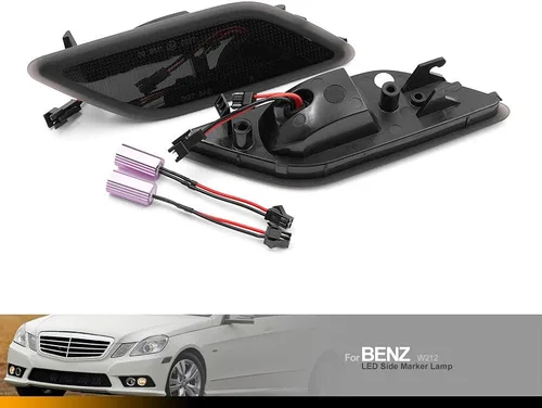 Vista 4 de Kits de luces indicadoras laterales LED con lentes ahumadas ámbar para Mercedes Benz W212 Clase E Pre-LCI E350 E550 E63 AMG 2010 2011 2012 2013