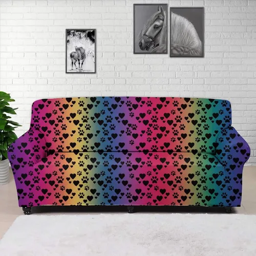 Vista 19 de Forchrinse Funda de sofá con estampado navajo africano para sofá de 1 cojín, funda elástica para sofá, protector de muebles para casa rural, hogar