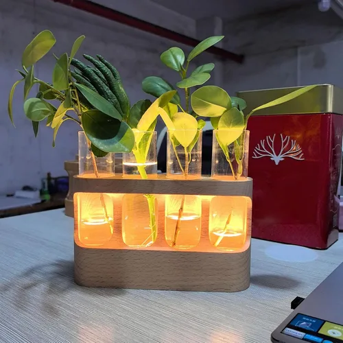 Vista 7 de Eujgoov USB Function Key Cable LED Light Manager Home Living Room Office Decorative Lamp Test Tube Flower Stand Ornamental Desktop Decor