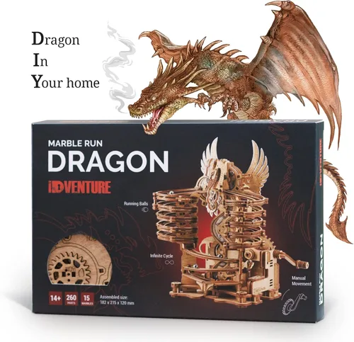 Vista 5 de iDventure Marble Run Dragon Kit de modelo de bricolaje, rompecabezas