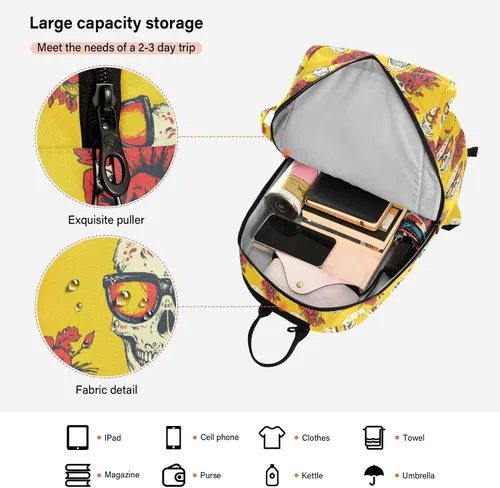 Vista 6 de Sporting Goods - Bolsa de tenis de gran almacenamiento, estilo mexicano, Cinco de Mayo, gafas de sol de calavera, 3 raquetas de bádminton