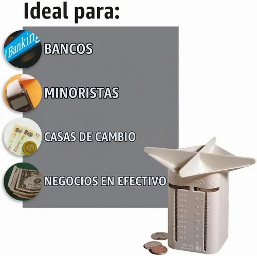 Vista 3 de MMF Industries Oferta de monedas Centavos a cuartos Lados ranurados Cuatro compartimentos Plástico duradero de alto impacto