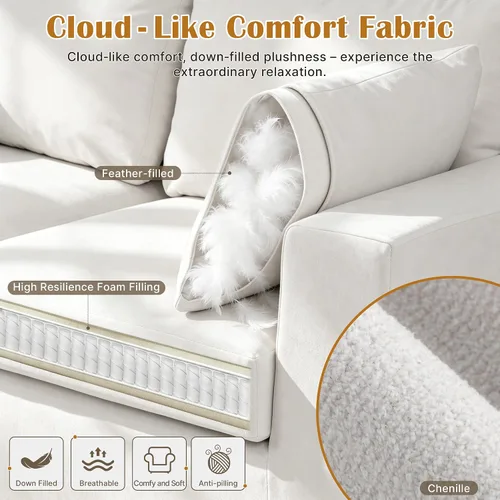 Vista 4 de Oversized Modular Sectional Sofa, 113" L Shaped Cloud Couch, Beige