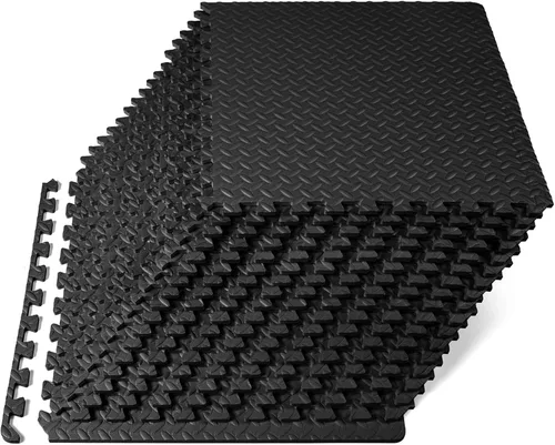 Vista 8 de ProsourceFit - Tapete de ejercicio tipo rompecabezas de ½ pulgada, losetas de espuma EVA entrelazadas para gimnasio en casa, para niños, crema, 24 x