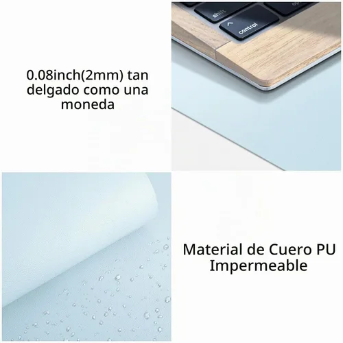 Vista 5 de Protector de Escritorio de Cuero, Alfombrilla para Ratón, Alfombrilla Antideslizante para Computadora de Escritorio, Alfombrilla de Escritorio