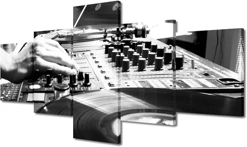 Vista 11 de Lienzo decorativo para pared, diseño de DJ Music Mixes the Track HD impreso en pinturas, 5 piezas de imágenes abstractas para sala de estar, obra