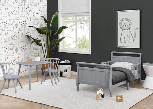 Vista 2 de Delta Children - Cama de madera estilo carruaje para niños pequeños, color gris
