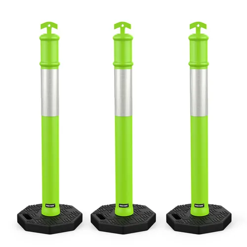 Vista 18 de BATTIFE Poste delineador de 45 pulgadas con base, conos de delineador de tráfico naranja con collar reflectante para práctica de conducción