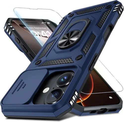 Vista 47 de Janmitta Funda para iPhone 8 Plus/7 Plus/6 Plus, Cubierta de Teléfono con Cubierta Deslizante Integrada para Lente de Cámara + Protector