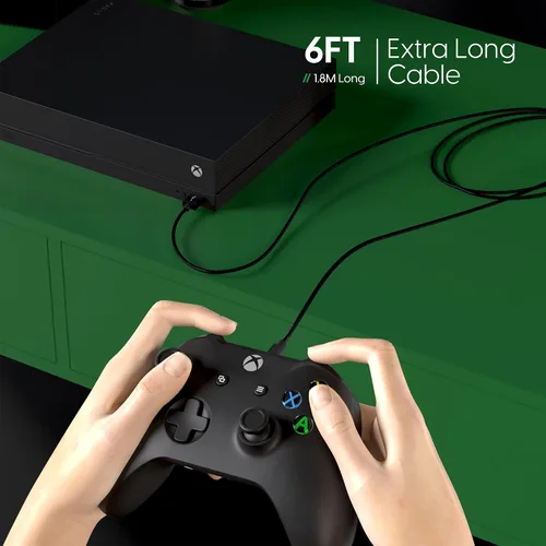 Vista 3 de TALK WORKS Cable de carga micro USB compatible con el controlador Xbox One Cable de carga rápido trenzado de 6 pies de largo para X-Box 1