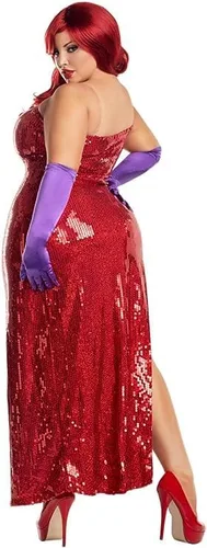 Vista 2 de Party King Disfraz de Toon Starlet para mujer de talla grande, Rojo, Púrpura