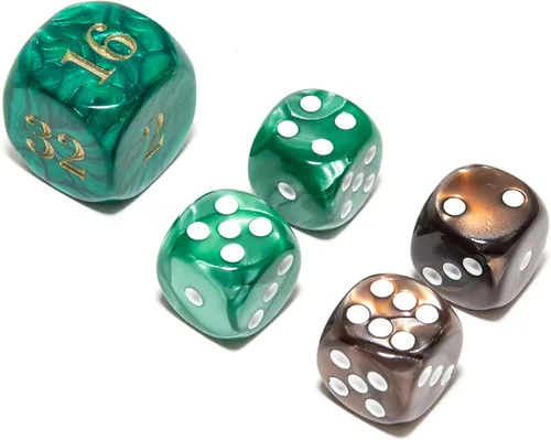 Vista 5 de Bello juegos Deluxe dados de imitación de mármol sets-black/, Azul, 5/8