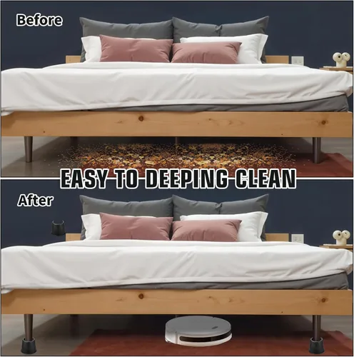 Vista 5 de Paquete de 9 elevadores de muebles de 4 pulgadas, elevadores de cama de 4 pulgadas, resistentes con almohadillas antideslizantes, soporta 1500
