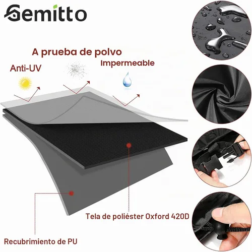 Vista 3 de GEMITTO Cubierta para Mesa de Billar de 7/8/9 Pies, Cubierta de Billar Impermeable de Tela de Poliéster para Mesa de Snooker Billar