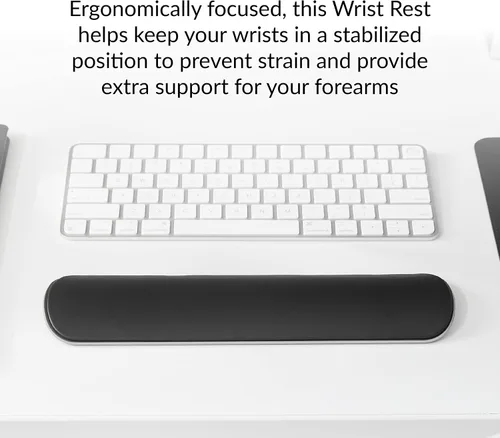 Vista 3 de HumanCentric - Almohadilla para reposamuñecas para teclados Apple Magic y Tenkeyless Soporte ergonómico de muñeca en aluminio gris espacial