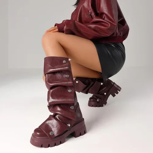 Vista 6 de VOMIRA - Botas holgadas para mujer con solapas plegables