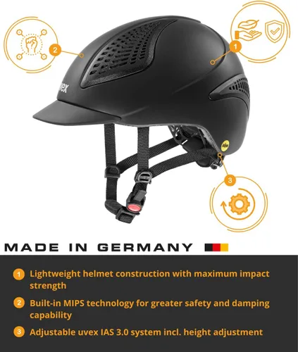 Vista 6 de uvex exxential II MIPS - Casco de equitación para mujeres y hombres, casco ajustable con sistema MIPS integrado