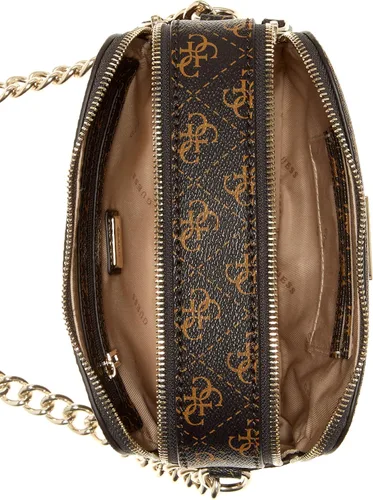 Vista 4 de GUESS Noelle - Cámara cruzada para mujer, logotipo marrón, talla única de EE. UU, marrón (Brown Logo)
