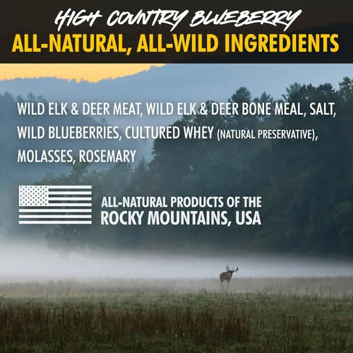 Vista 7 de High Country Wild Blueberry Elk & Venison - Golosinas de entrenamiento para perros y cachorros - Snacks naturales sin granos para cachorros y perros