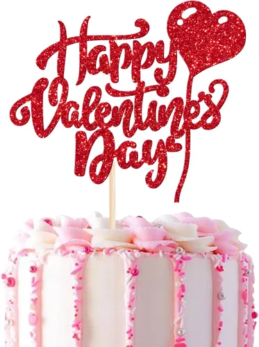 Vista 27 de Rsstarxi Paquete de 24 adornos para cupcakes para el día de San Valentín, con purpurina roja, dulce amor, para cupcakes, decoración de San Valentín